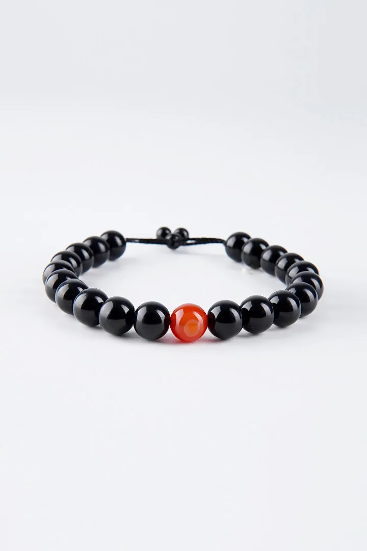 Adjustable Beaded Bracelet - Brown & Black