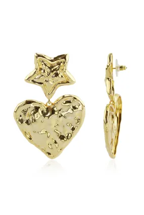 Aiko Gold Heart Earrings