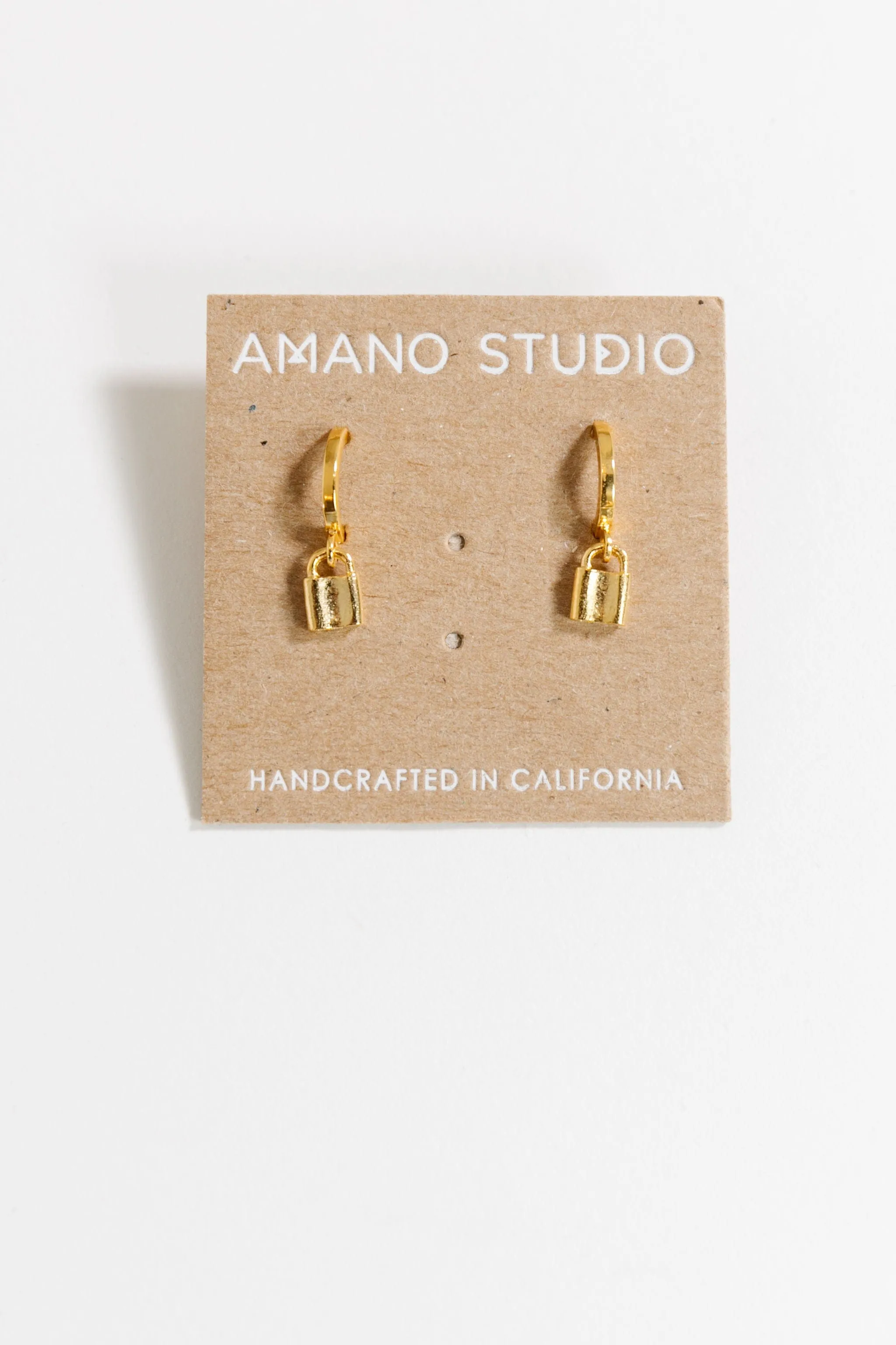 Amano Studio Padlock on Little Huggie Hoops