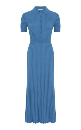 Amor Knit Midi Dress in Sky Cashmere Silk