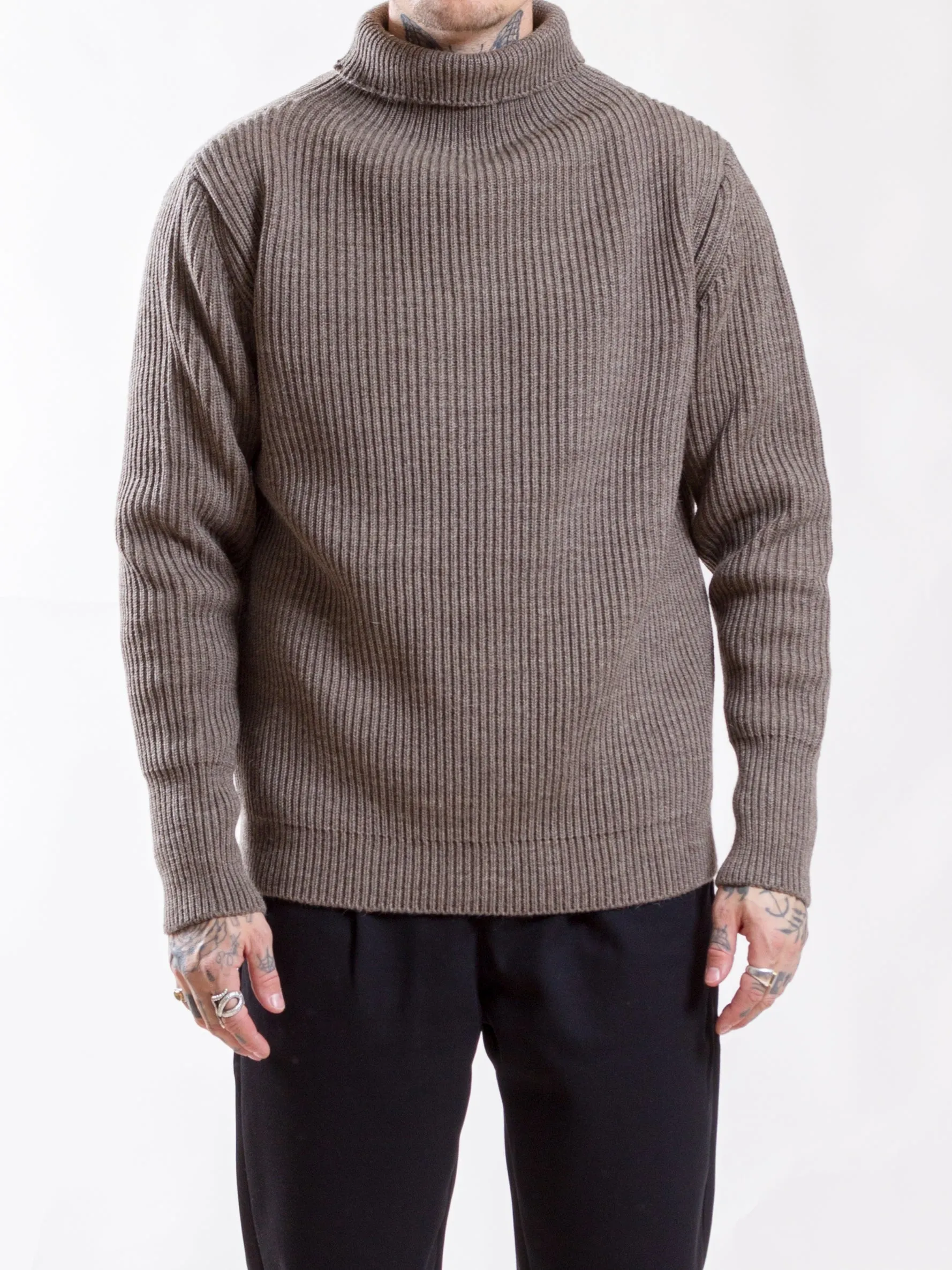 Andersen-Andersen, Navy Turtleneck, Natural Taupe