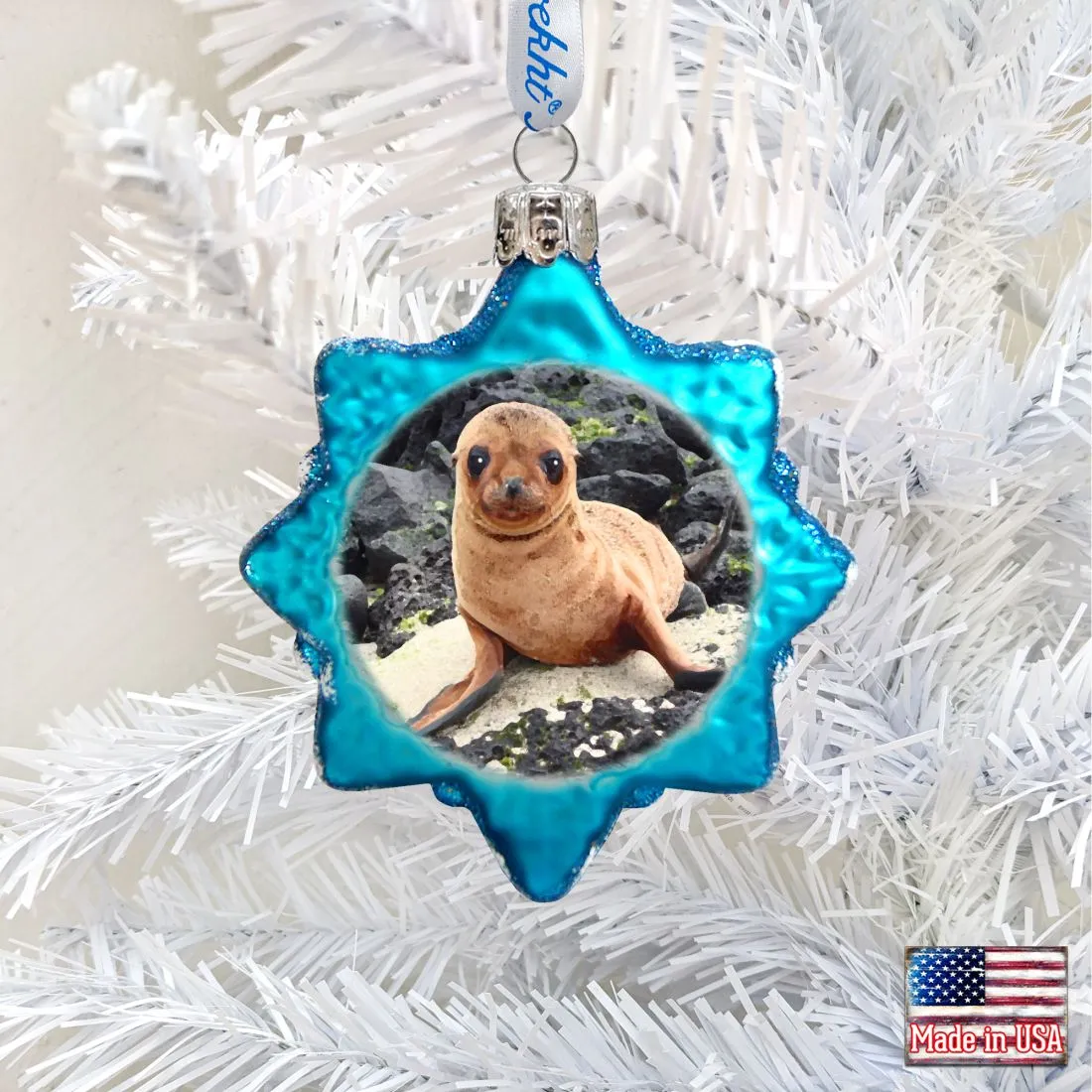 Baby Seal Mercury Glass Ornament by G. DeBrekht - Coastal Holiday Décor - 775488