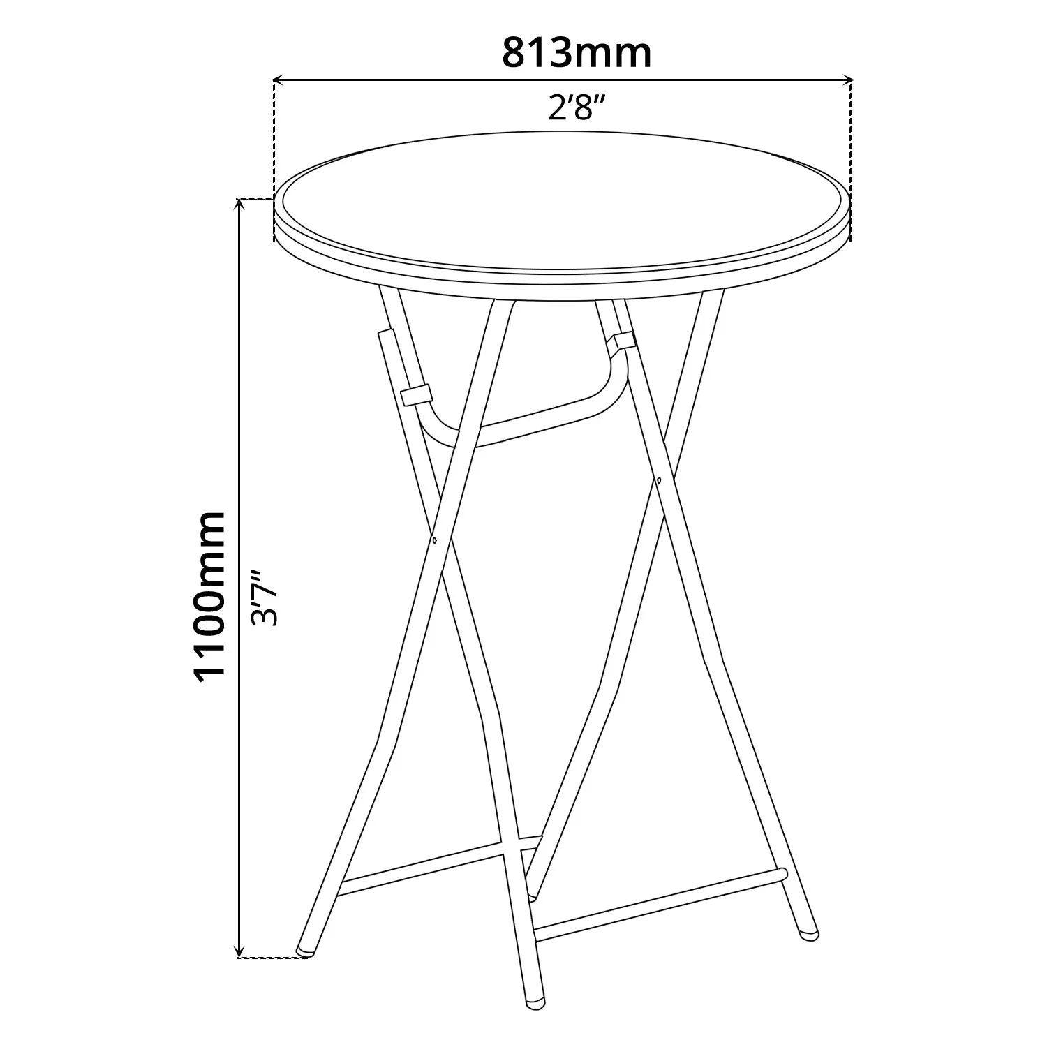 Bar Folding Table (Ø2'8")