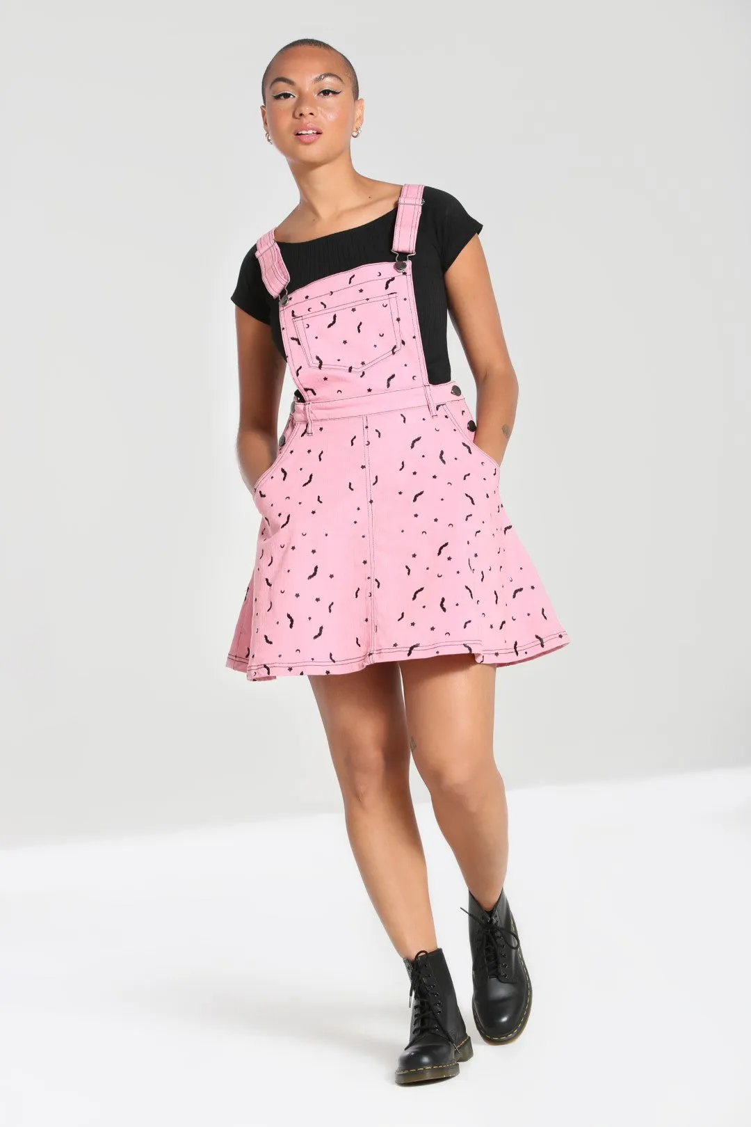 Bat Pinafore Dress Pink