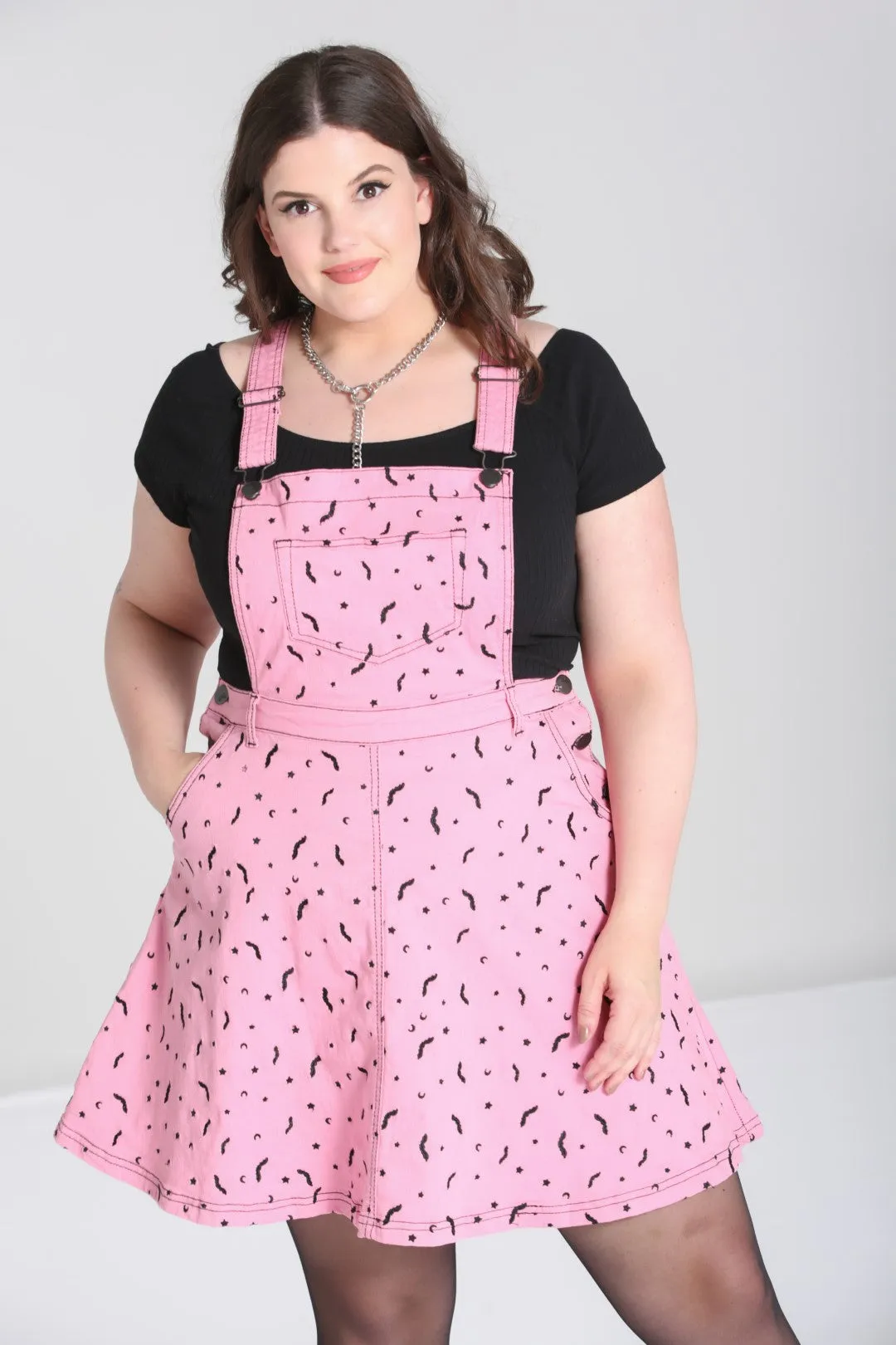 Bat Pinafore Dress Pink