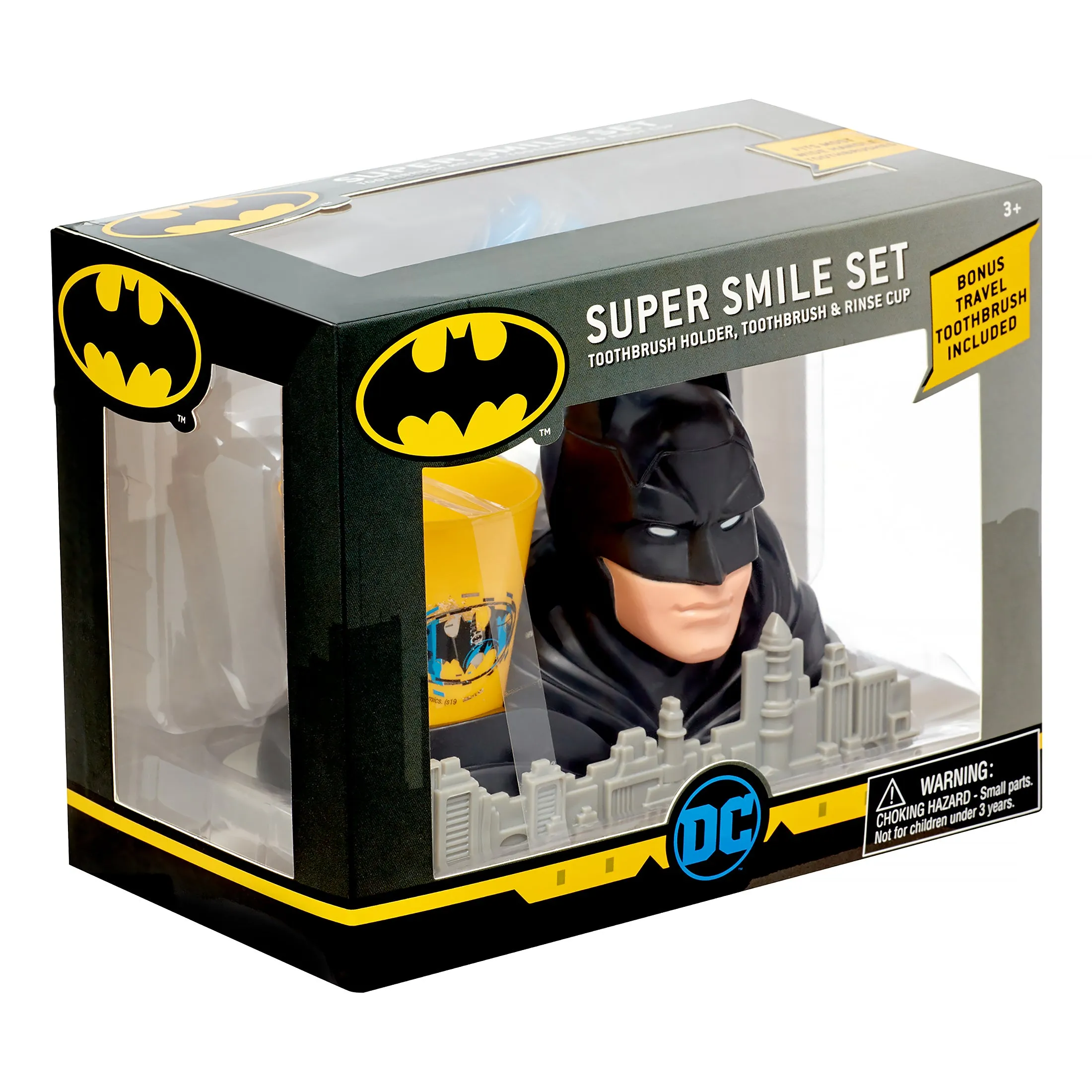 Batman Super Smile Set - Toothbrush Holder, Toothbrush & Rinse Cup