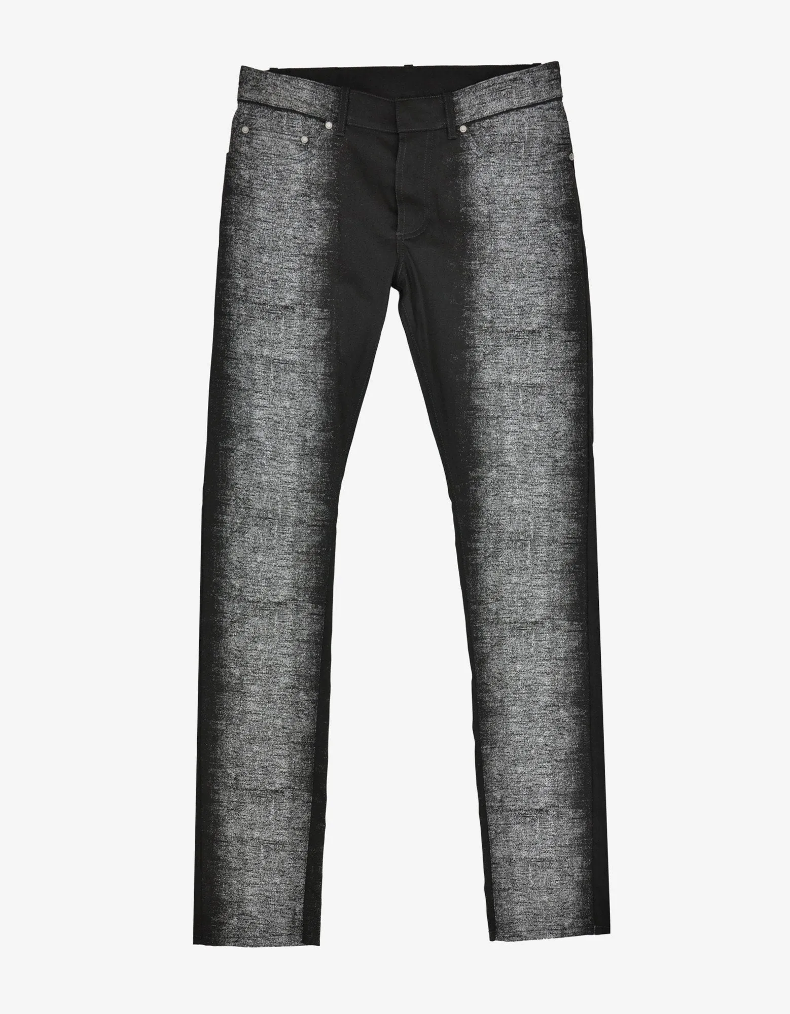 Black Spray Paint Effect Slim Cotton Jeans -