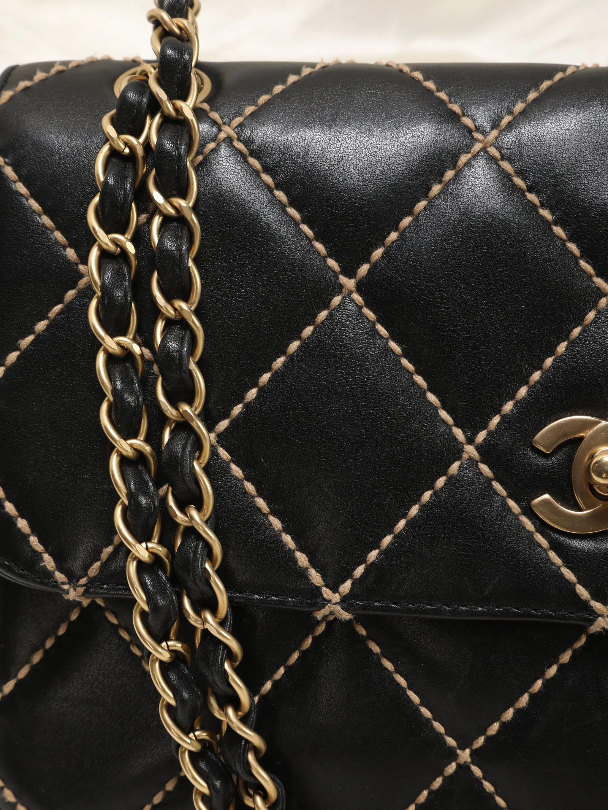 Chanel Calfskin Wild Stitch Flap Bag