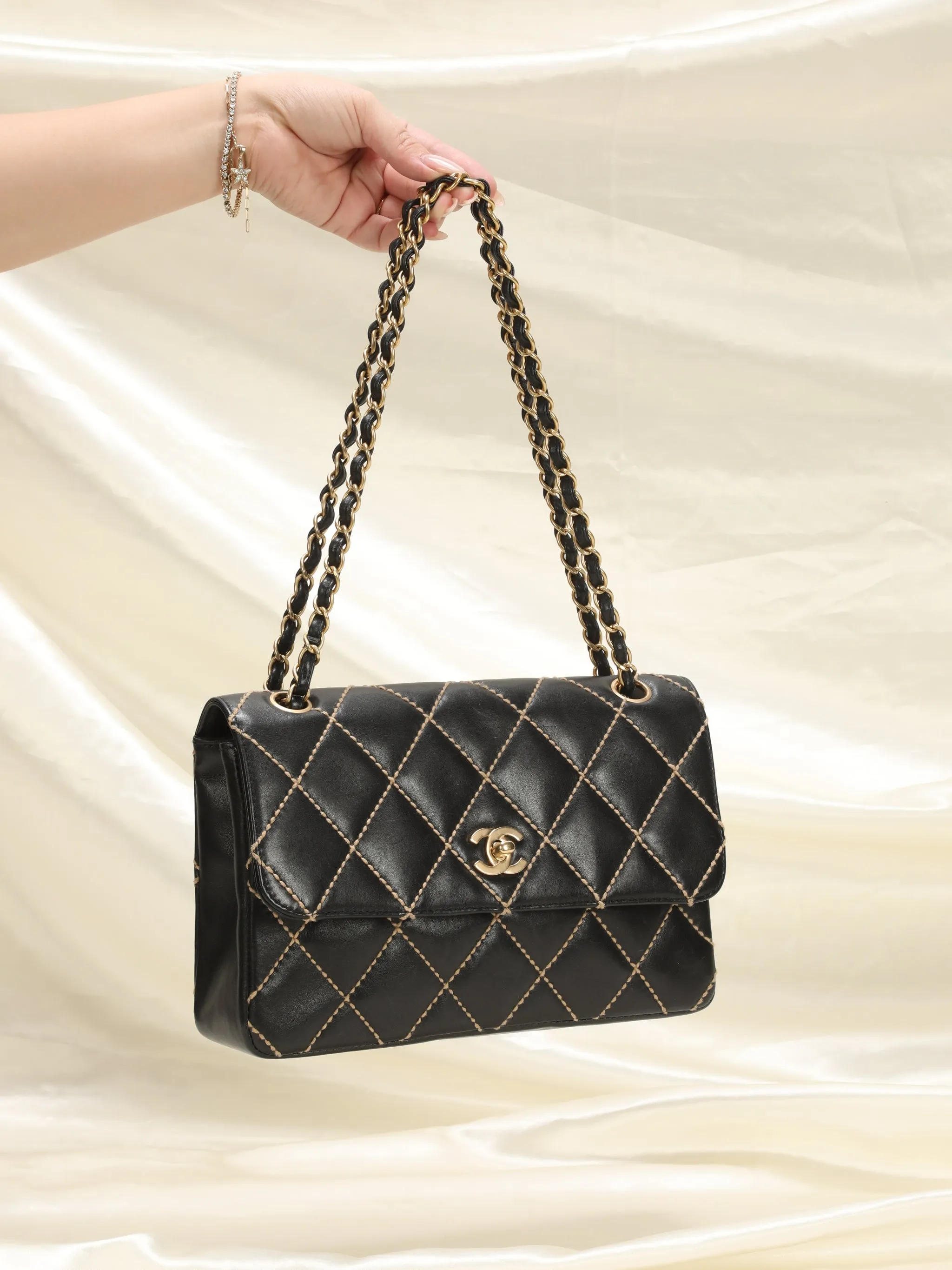 Chanel Calfskin Wild Stitch Flap Bag