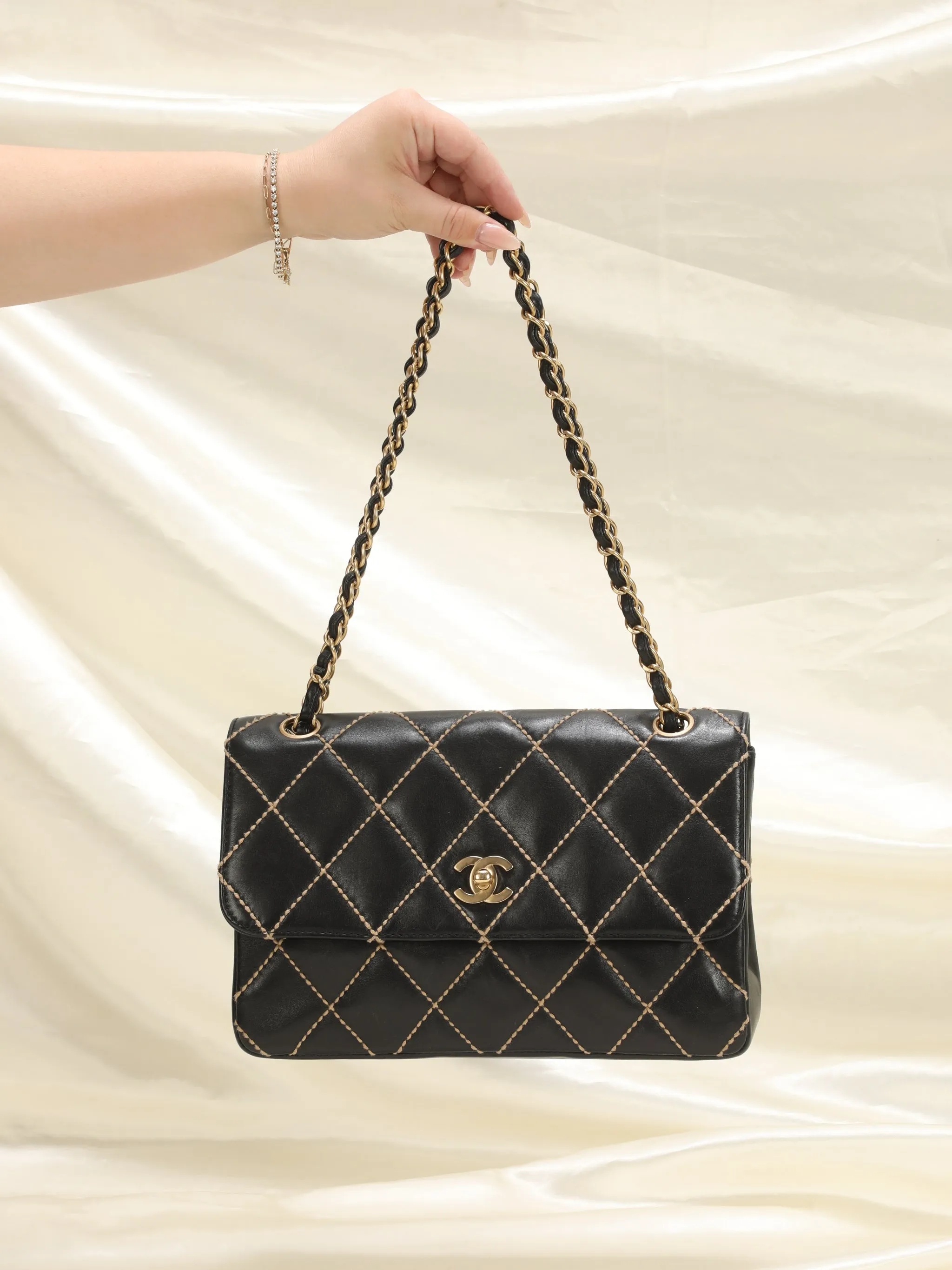 Chanel Calfskin Wild Stitch Flap Bag