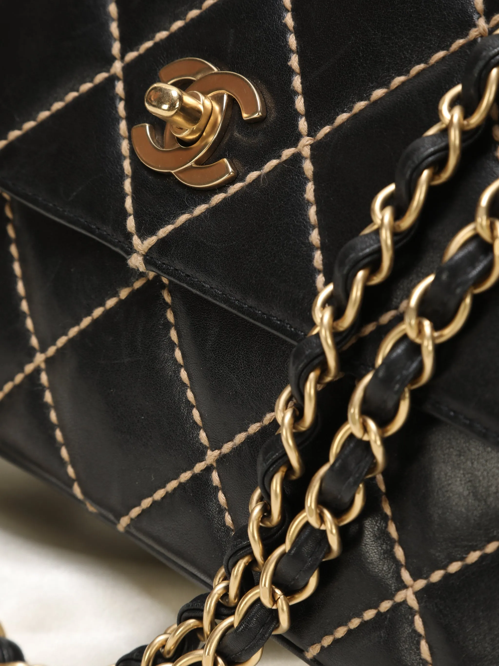 Chanel Calfskin Wild Stitch Flap Bag