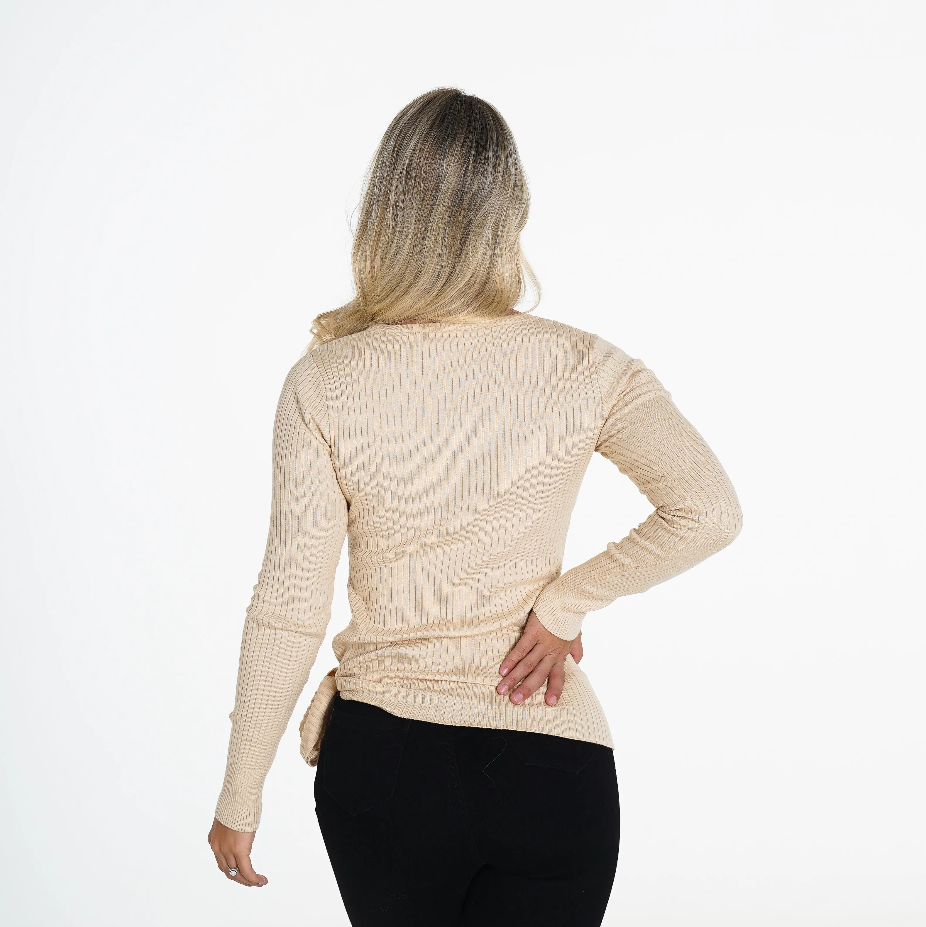 Cream Fireside Ribbed Long Sleeve