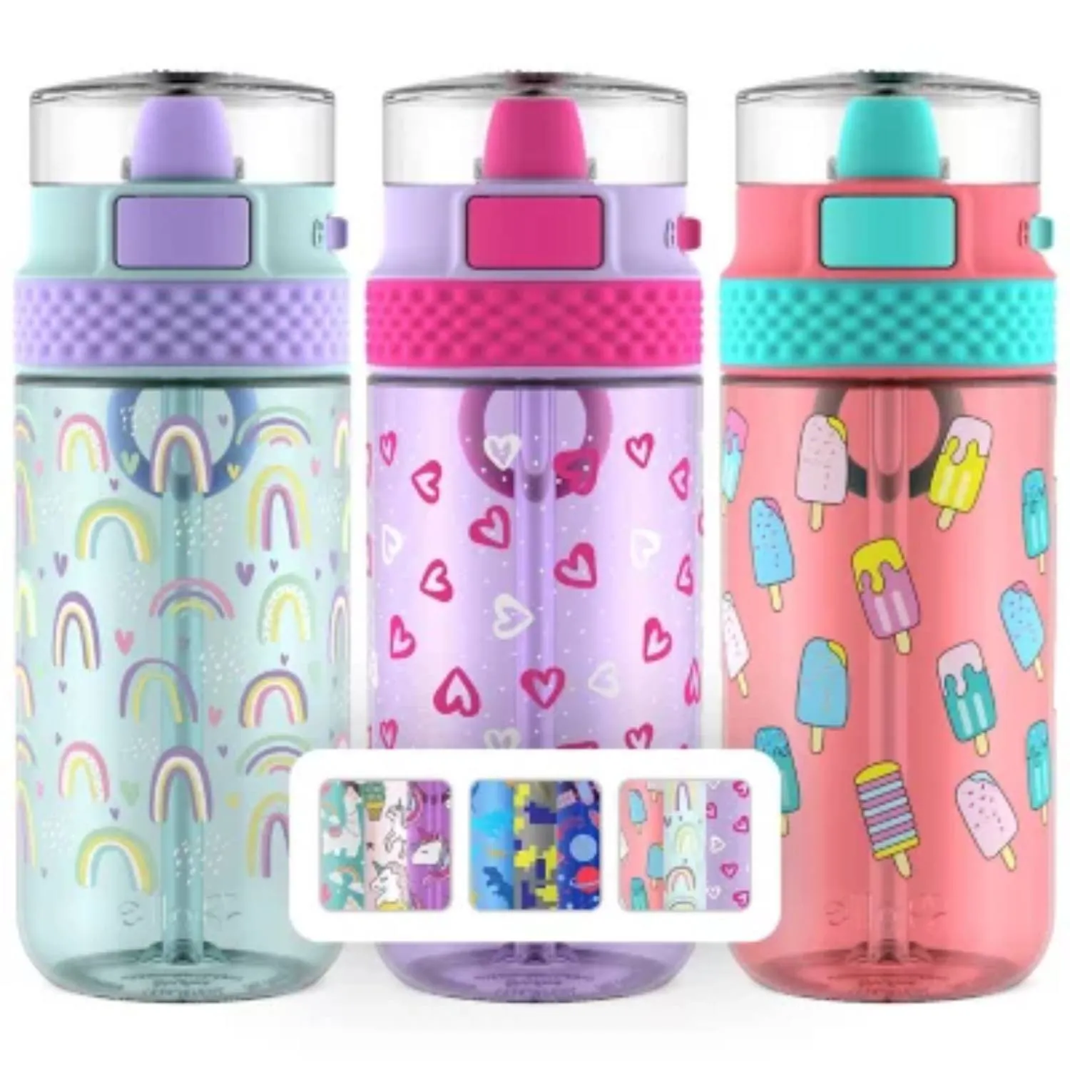 Ello Stratus Tritan Water Bottle-Sweet Love - 16 Oz - 3 Pack