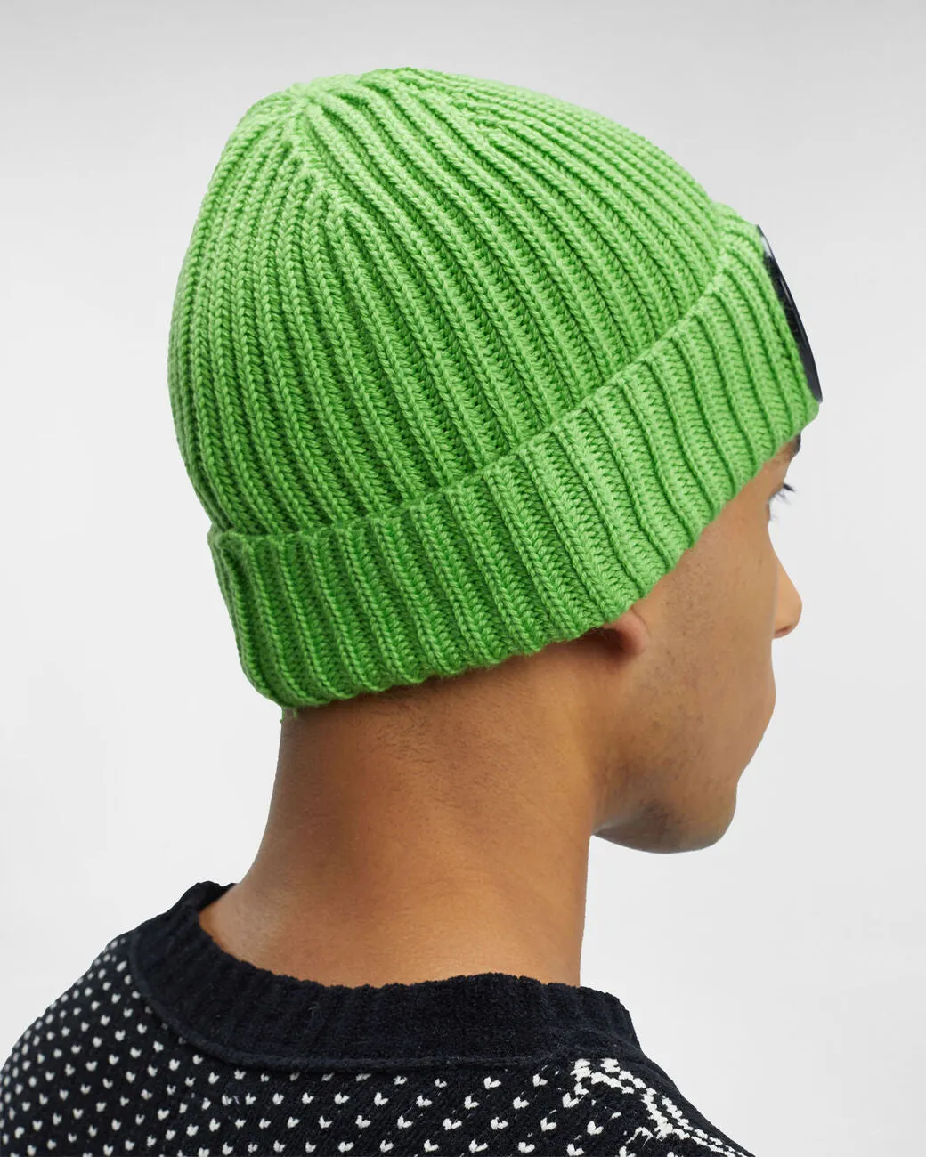 Extra Fine Merino Wool Goggle Beanie Green