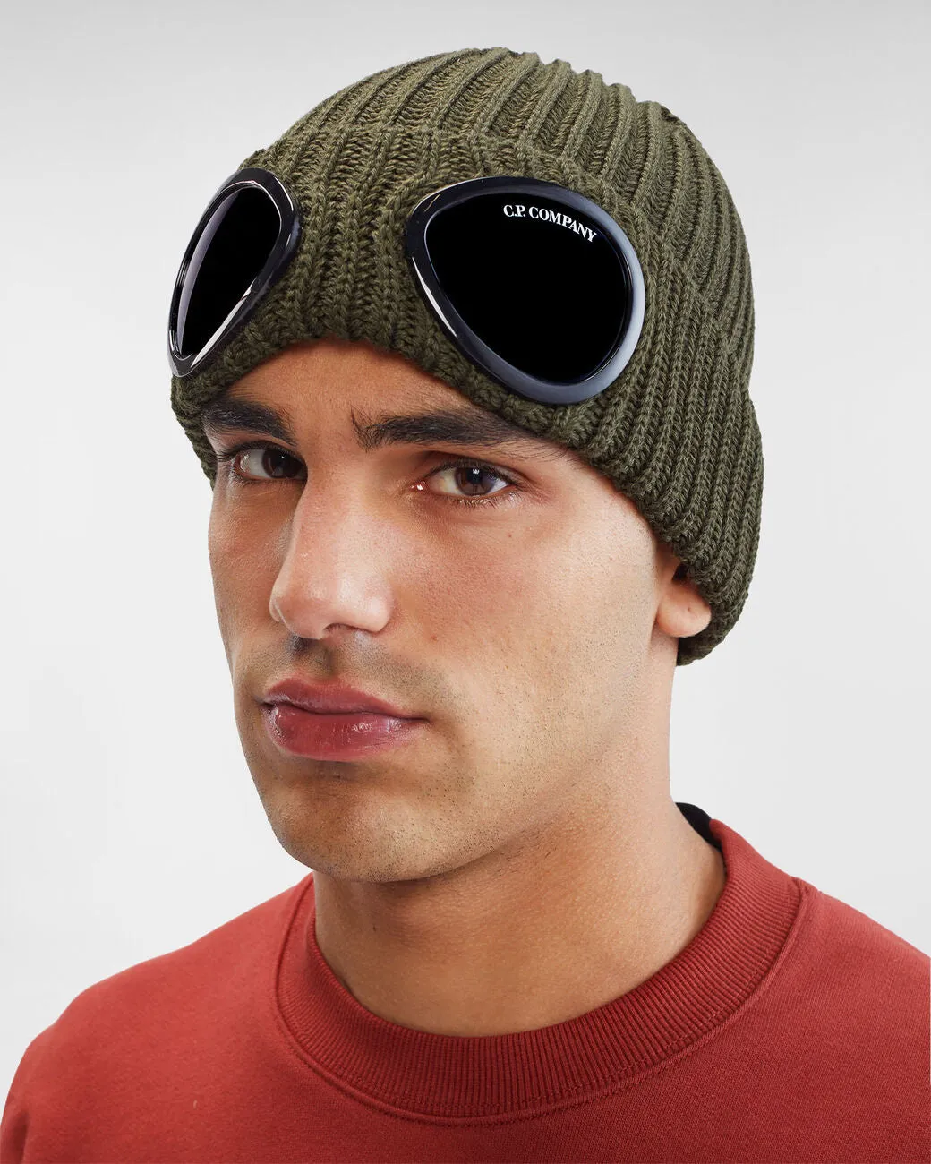 Extra Fine Merino Wool Goggle Beanie Ivy Green