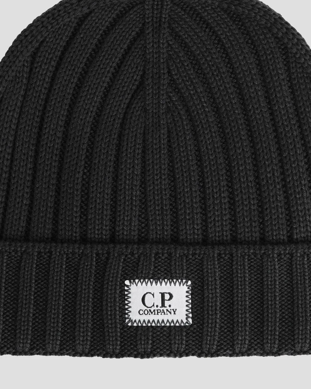 Extra Fine Merino Wool Logo Beanie Black