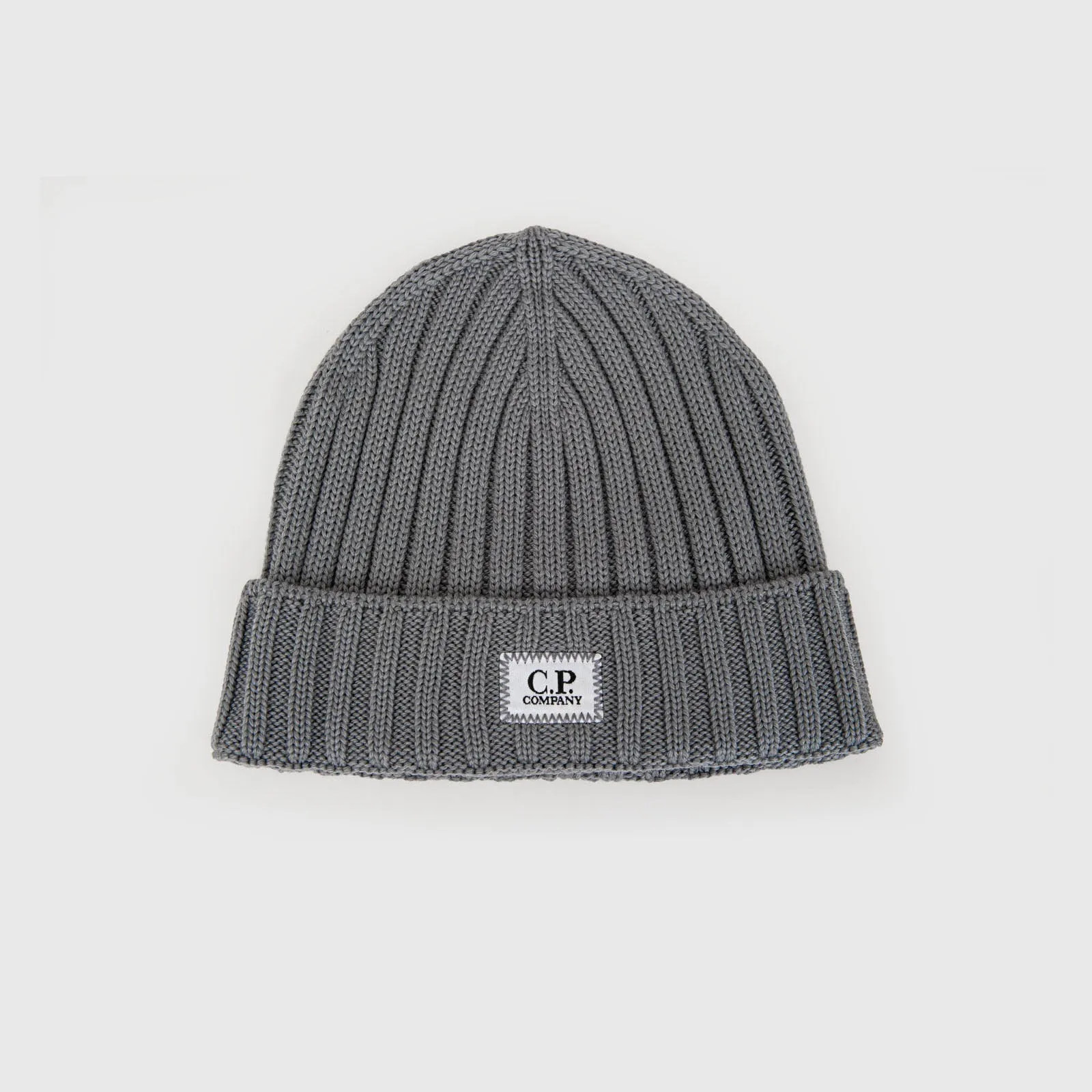 Extra Fine Merino Wool Logo Beanie Griffin Grey