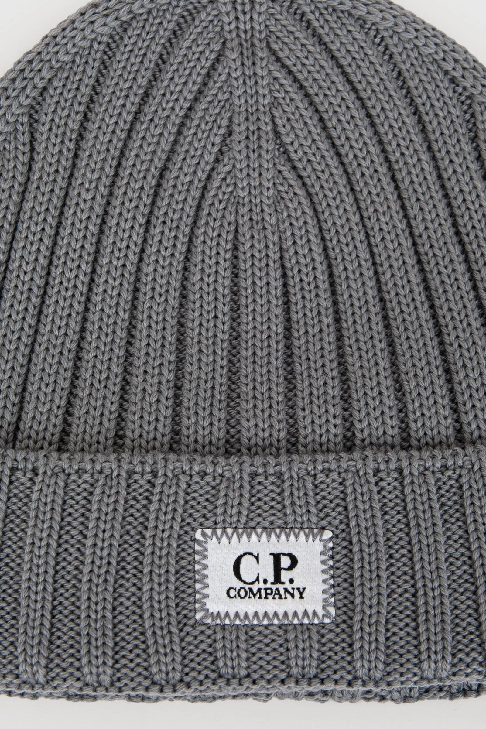 Extra Fine Merino Wool Logo Beanie Griffin Grey