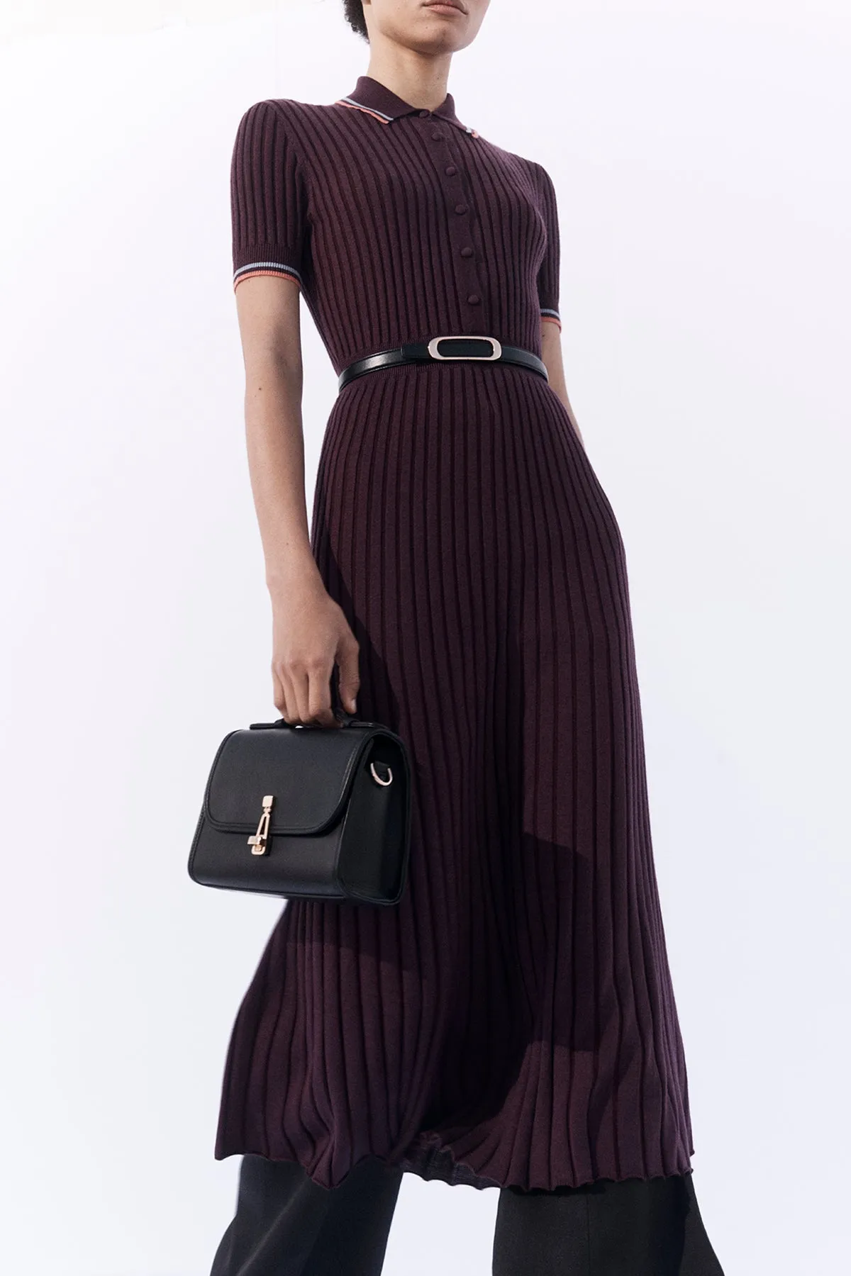 Eyot Knit Dress in Italian Plum Cashmere Silk