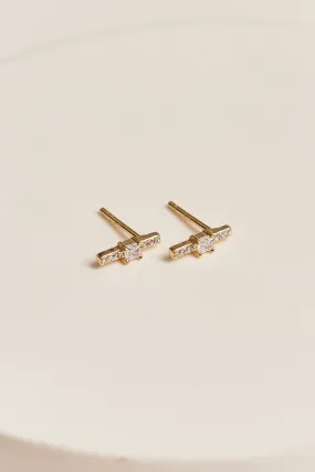 Fern Stud Earrings Gold