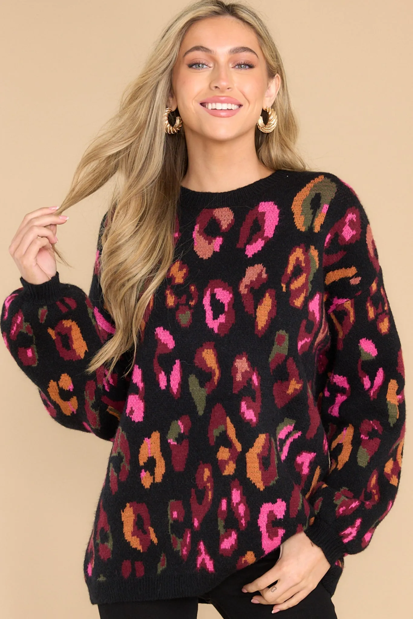 Fiercely On Point Black Leopard Print Sweater