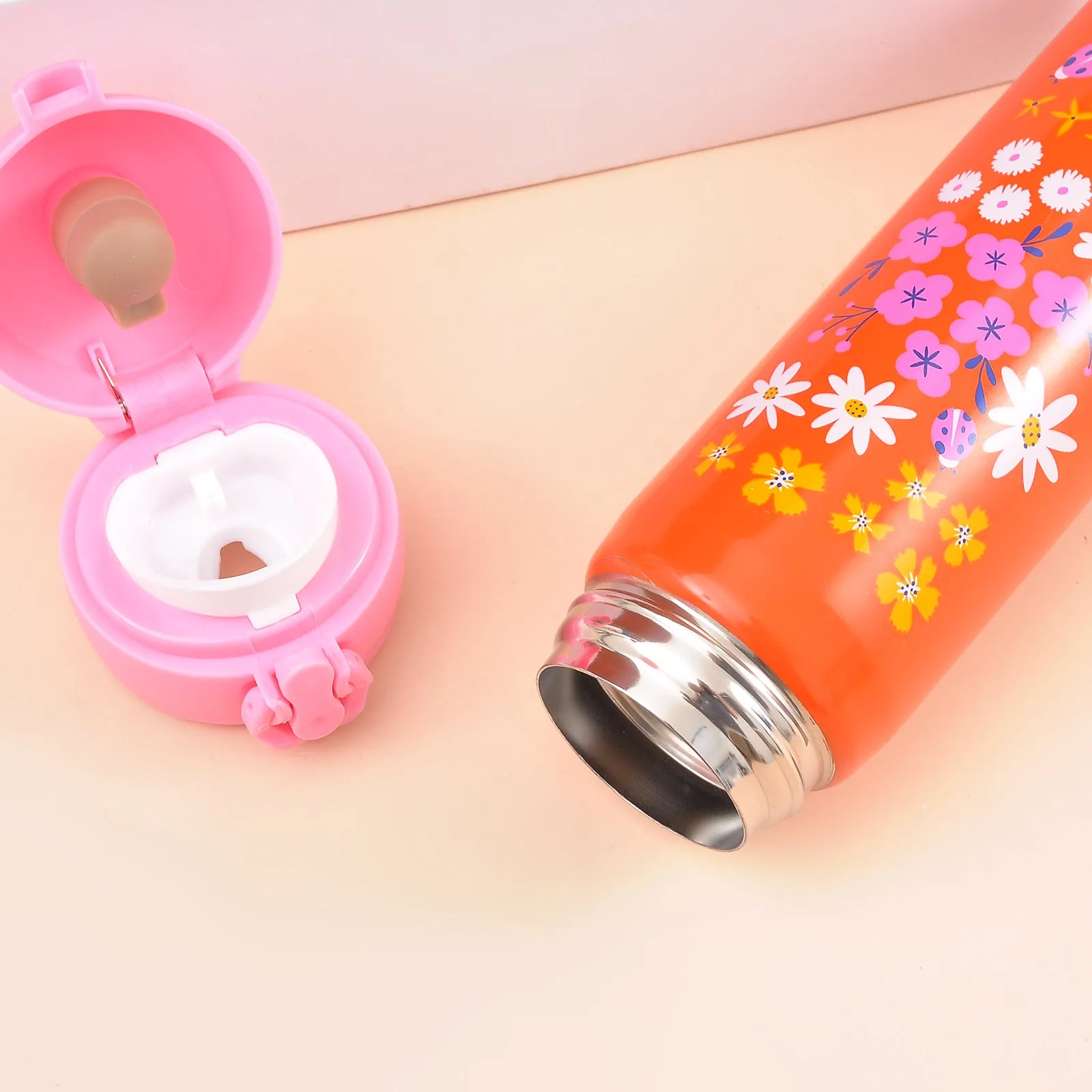 Floral Flower Stainless Steel Water Bottle.(500mL)