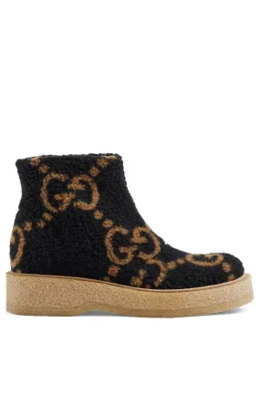 GG Wool-effect Ankle Boots