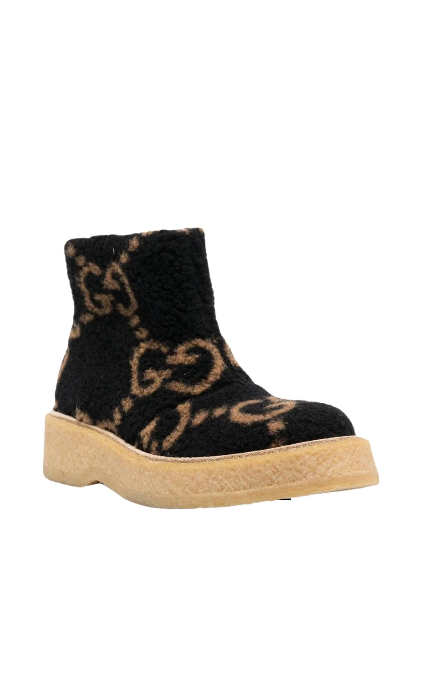 GG Wool-effect Ankle Boots