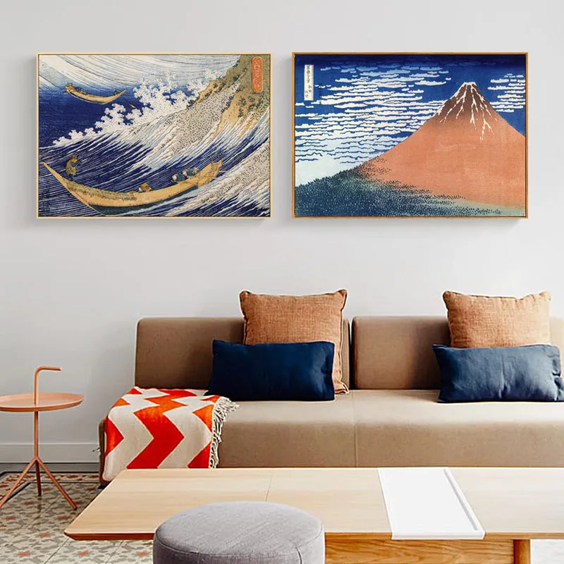 Japanese Wave Wall Art With Frame