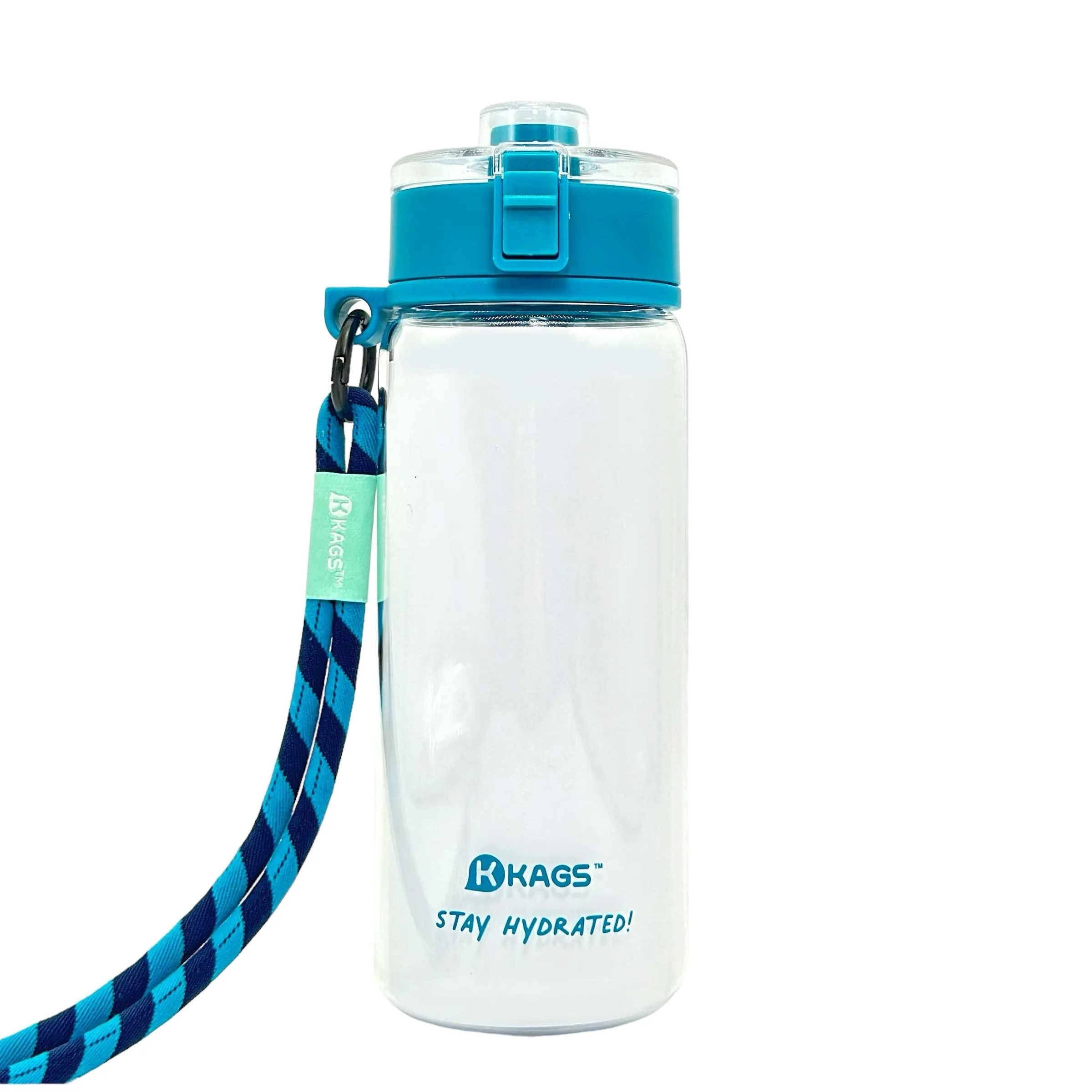 KAGS AQUARECHARGE Series Tritan 600ML Water Bottle w/ Crossbody Strap Color Series