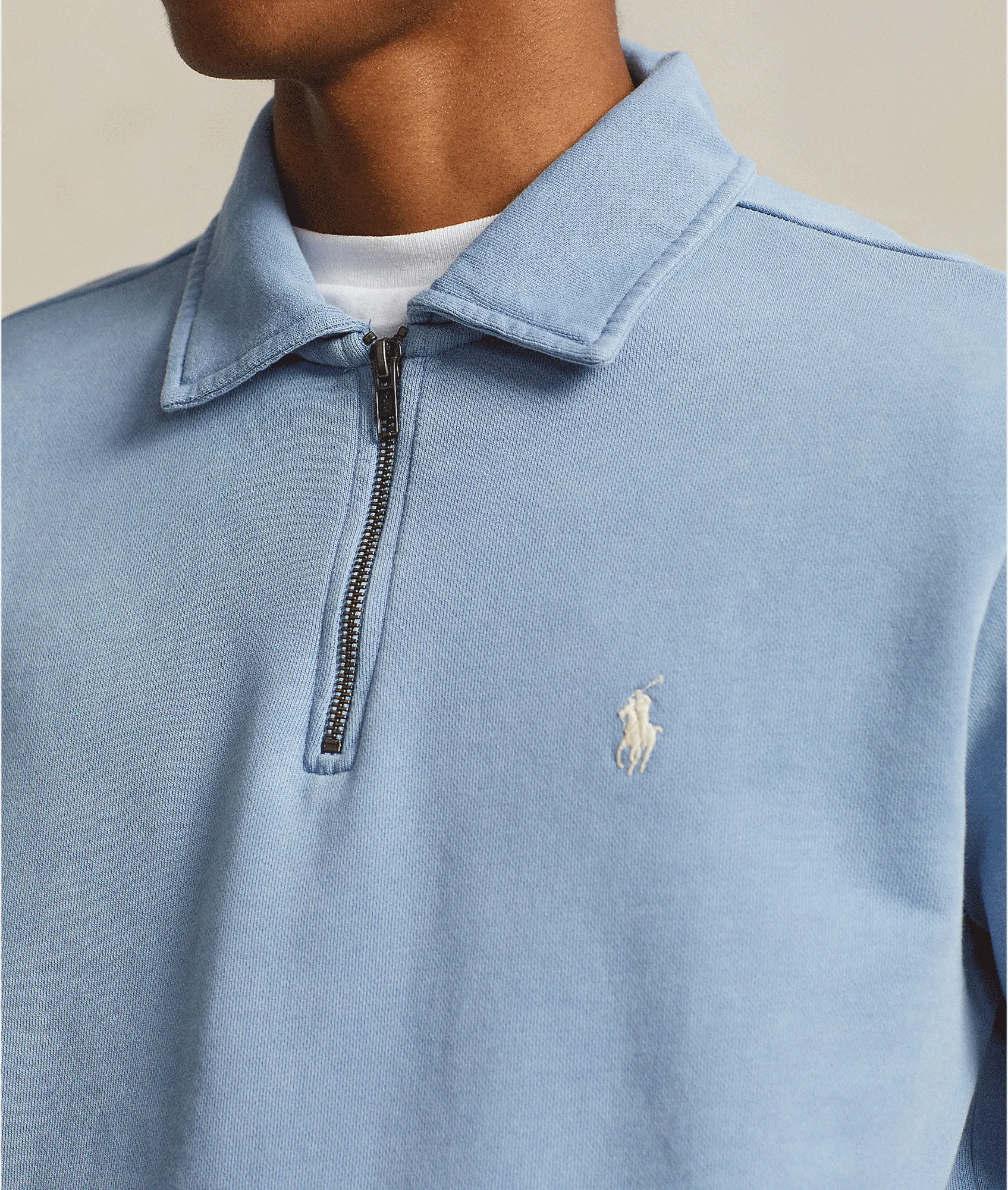 Loopback Fleece Quarter-zip Sweatshirt - Blue