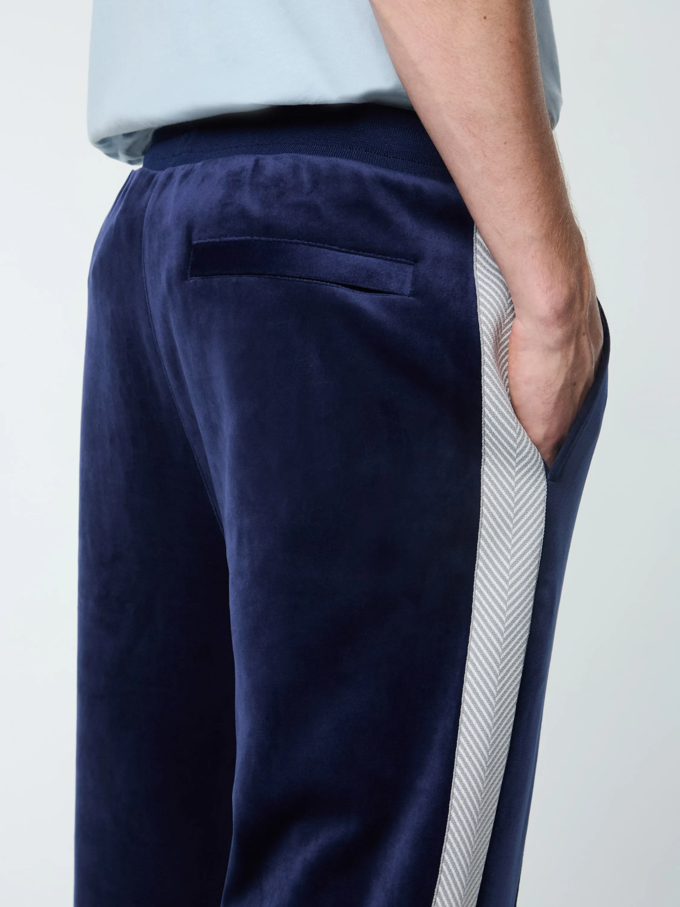 Maglia Velour Track Pant- Maritime Blue