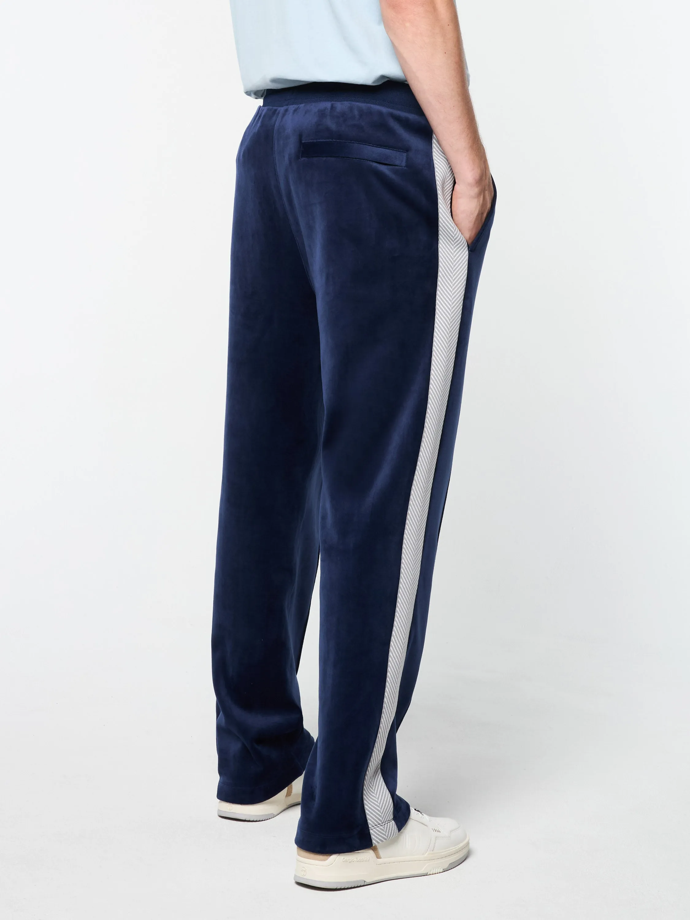 Maglia Velour Track Pant- Maritime Blue