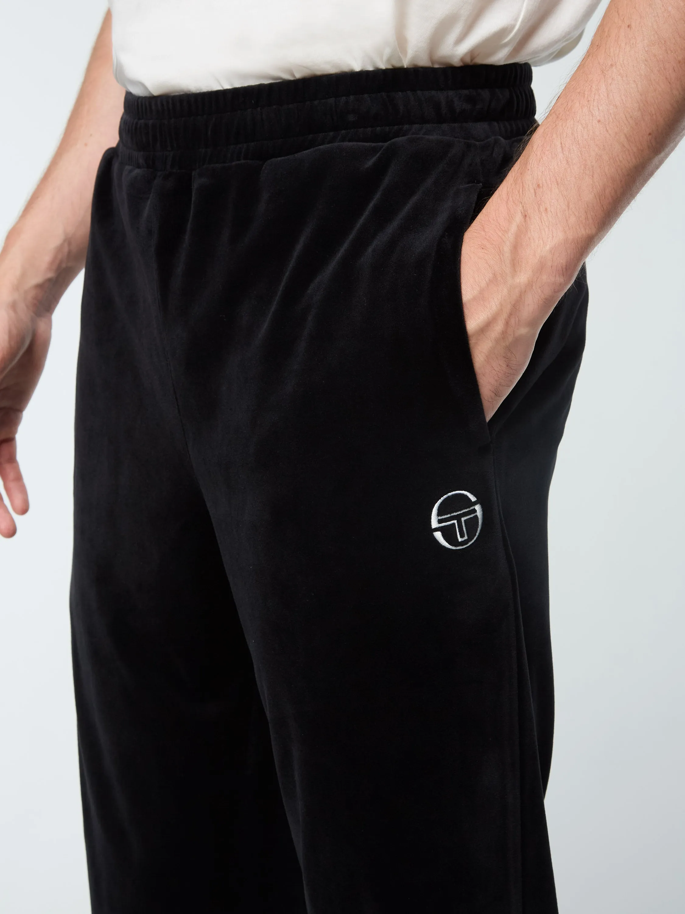 Ostuni Velour Track Pant- Black Beauty