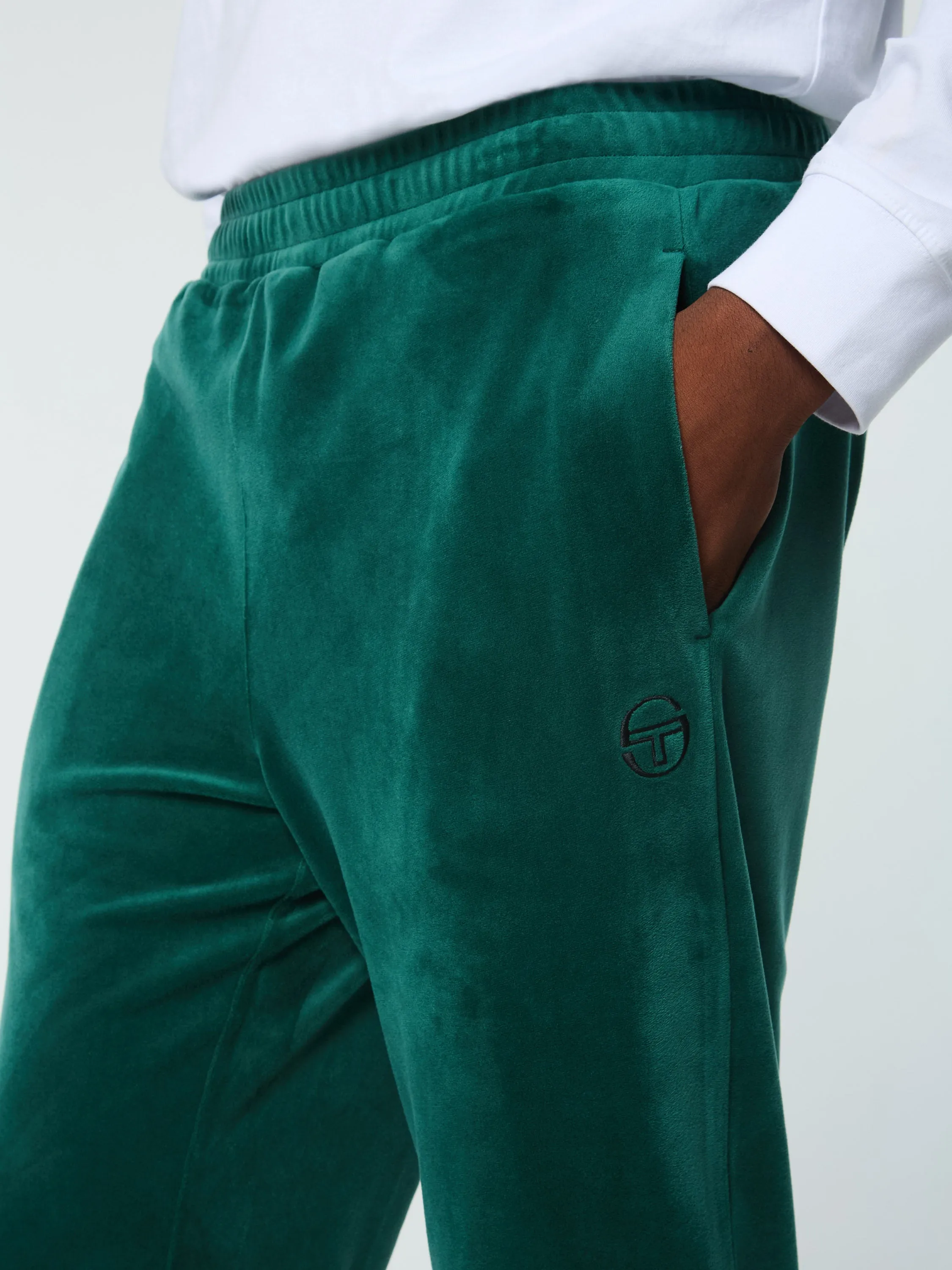 Ostuni Velour Track Pant- Rainforest