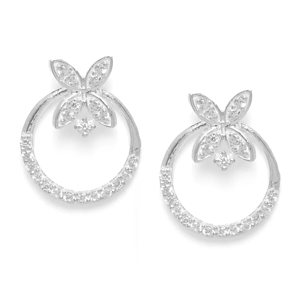 Radiant Silver Zircon Studs