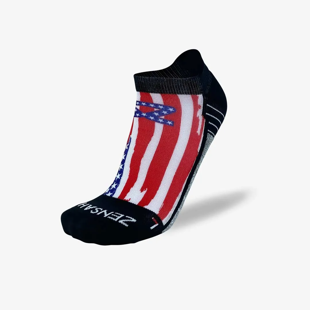 Rugged USA Flag Running Socks (No Show)