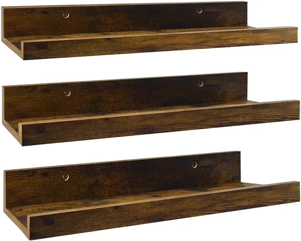 Set of 3 floating 16-inch wall shelves different sizes