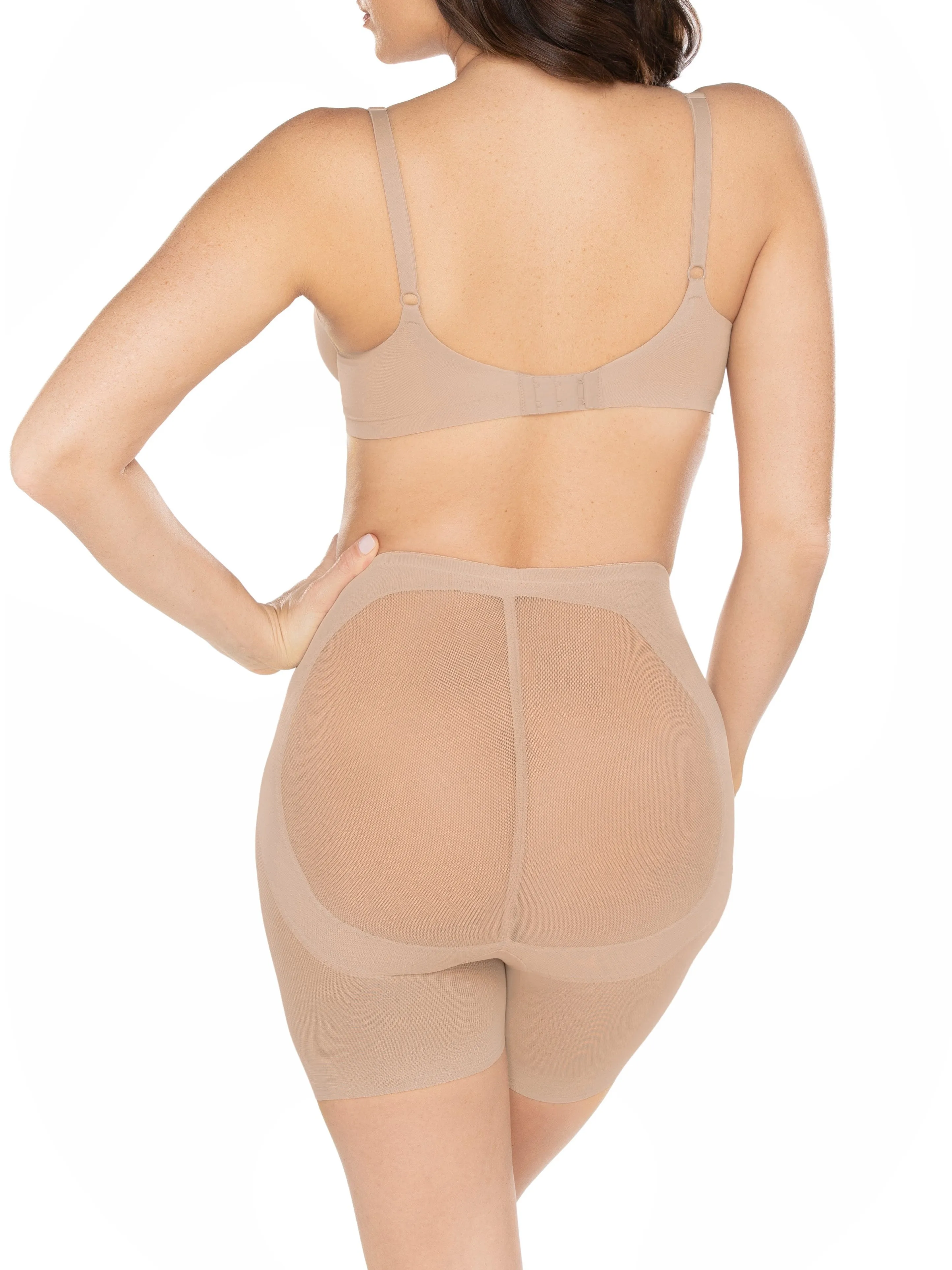 Sexy Sheer Shaping Booty Lift Mid-Thigh Short