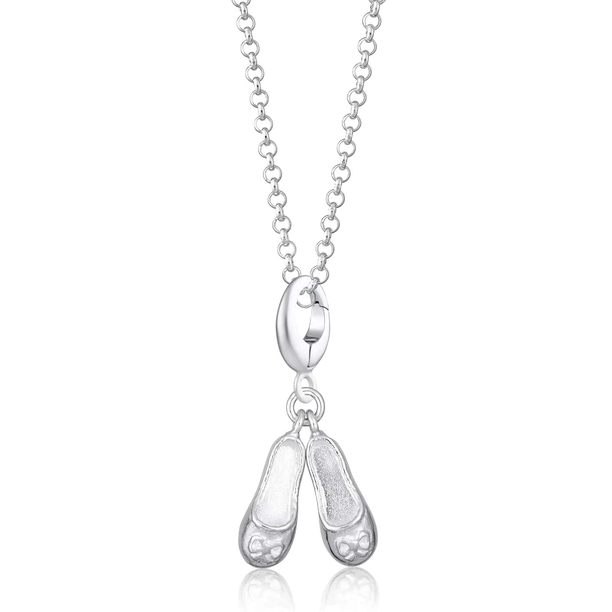 Silver Ballet Shoes Necklace