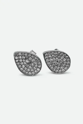 Sterling Silver Diamond Teardrop Studs