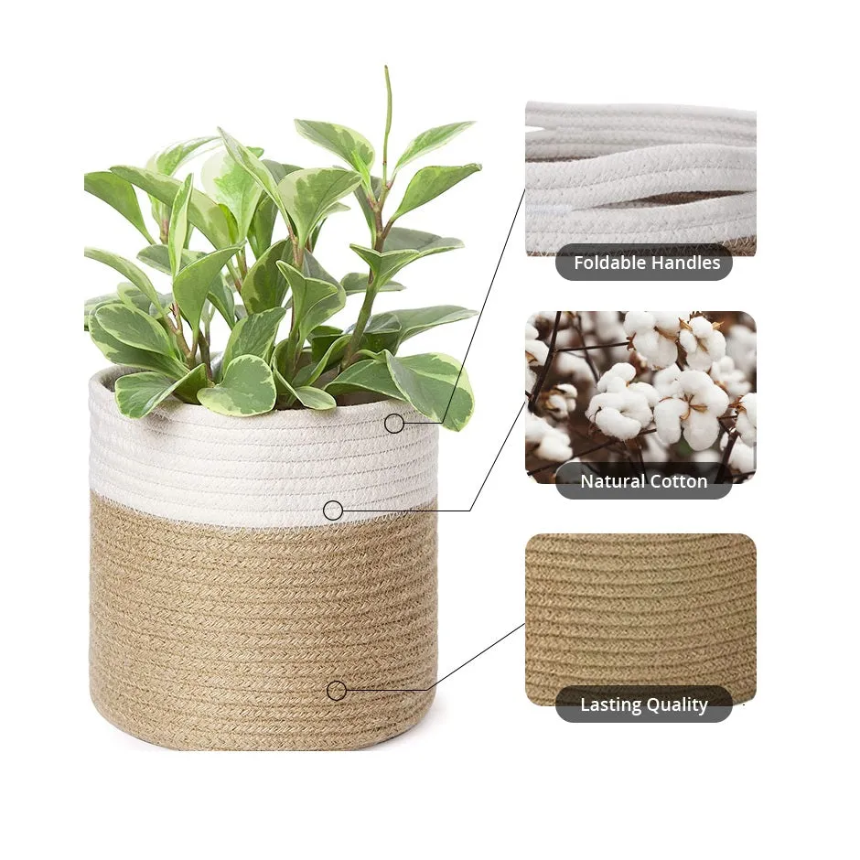 Sturdy Jute Rope Plant Basket Cover