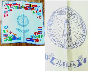 *VINTAGE 1971 VERA NEUMANN SOROPTIMIST ASSOCIATION JUBILEE SILK SCARF