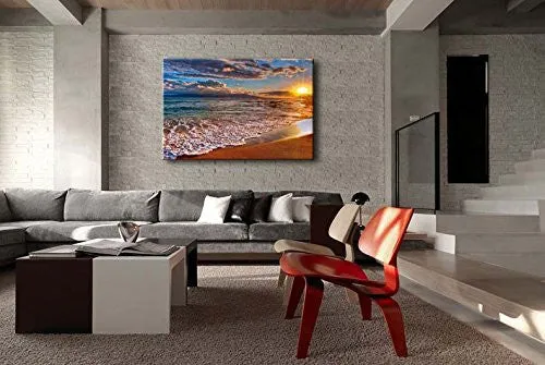 WALL ART PAINTING BEACH SUNRISE WHITE WAVE PRINTS ON CANVAS THE PICTURE SEASCAPE PICTURES OIL FOR HOME MODERN DECORATION PRINT DECOR FOR ITEMS