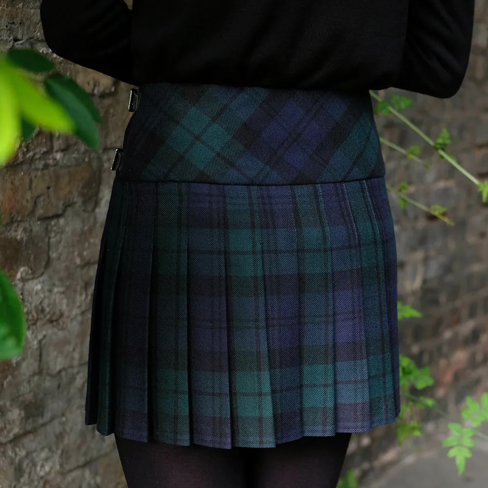 Women’s Mini Hip Kilt in Black Watch Tartan